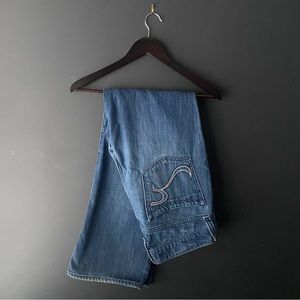 Rock & Republic Men's Blue Distressed Button Fly Denim Jeans Size 34x31